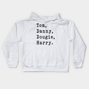 Tom, Danny, Dougie, Harry - Bandmembers McFly black Kids Hoodie